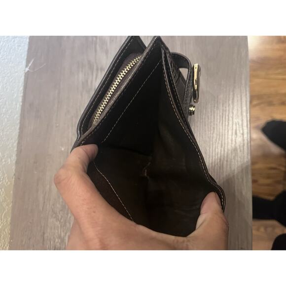 Gucci GG Canvas Bifold Wallet Brown Leather Trim Vintage Logo Gold Hardware - Picture 5 of 7